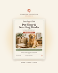 Pet Sitter & Boarding Binder printable cover — Volume III, 45-page fillable PDF pet sitter binder