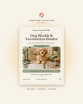 Dog Health & Vaccination Binder printable cover — Volume V, 52-page fillable PDF dog health record binder